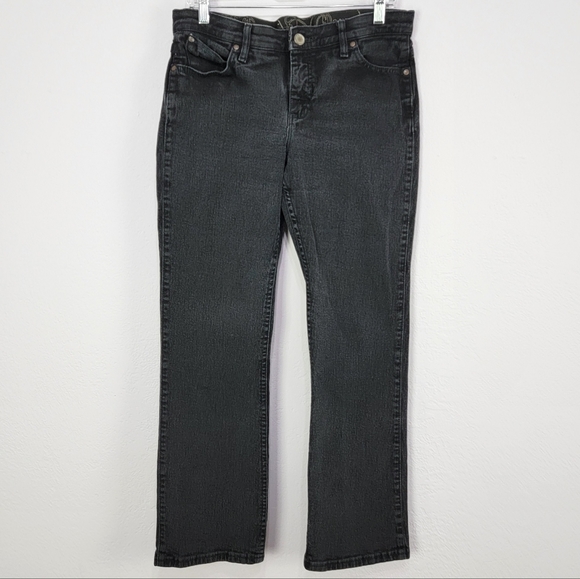 Wrangler Q-Baby No Gap Waist Washed Black Bootcut Jeans Size 9/10 - Picture 2 of 15